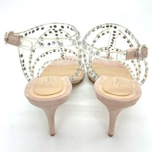 Vince Camuto Womens Imagine  Rhinestone Leather Open Toe Heels Sandals - Picture 10 of 14